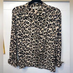Vntg Alfred Dunner motion leopard print button down